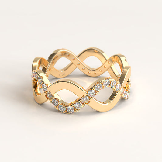 18k Gold Diamond Stackable Eternity Ring