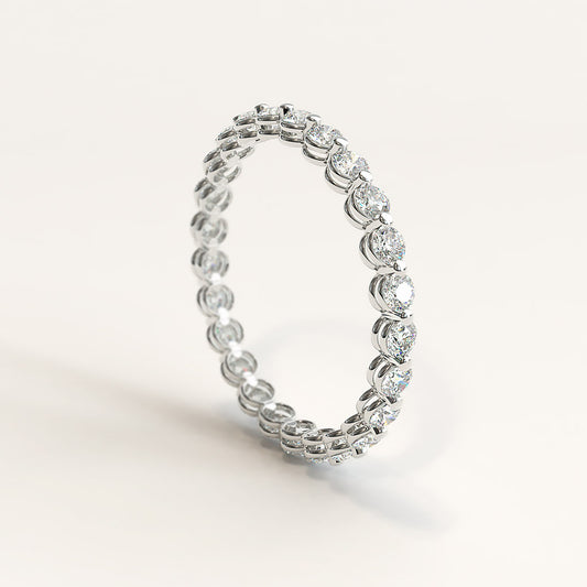 White Gold Band with 2mm Natural Round Diamonds