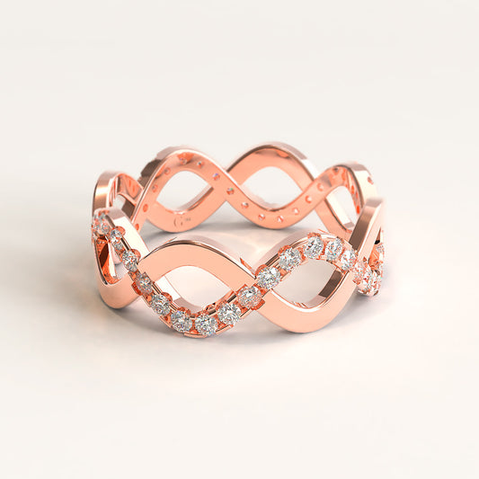 Rose Gold Diamond Stackable Eternity Ring