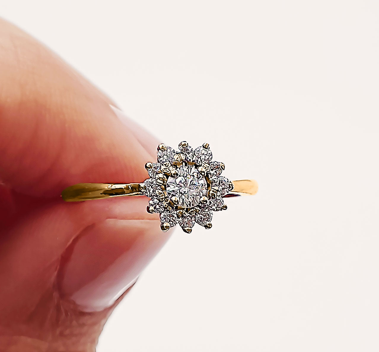 Antique Inspired Flower Ring-Diamonds